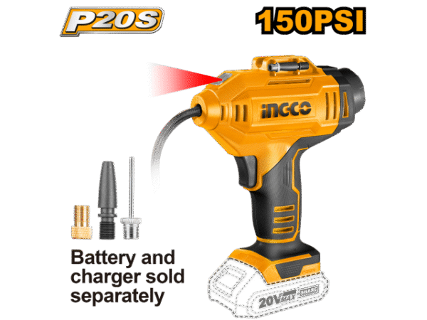 INFLADOR COMPRESOR A BATERIA 20V P20S S/BAT INGCO CACLI2018
