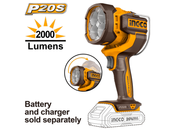 LINTERNA A BATERIA 2000 LUMENS 20V P20S S/BAT CWLI2088