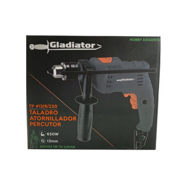 TALADRO PERCUTOR 13MM 650W GLADIATOR TP413/6/220