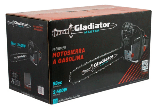 MOTOSIERRA A GASOLINA 58CC 20" GLADIATOR