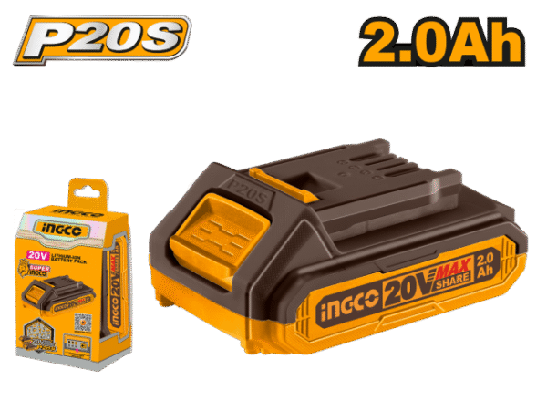 BATERIA LITIO 2.0 AH 20V VOLT INGCO PARA LINEA MULTIPLE HERRAMIENTAS FBLI20011