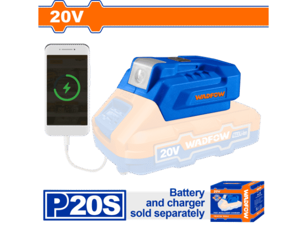 CARGADOR INALAMBRICO USB DE BATERIAS 20V WADFOW - WUCP118